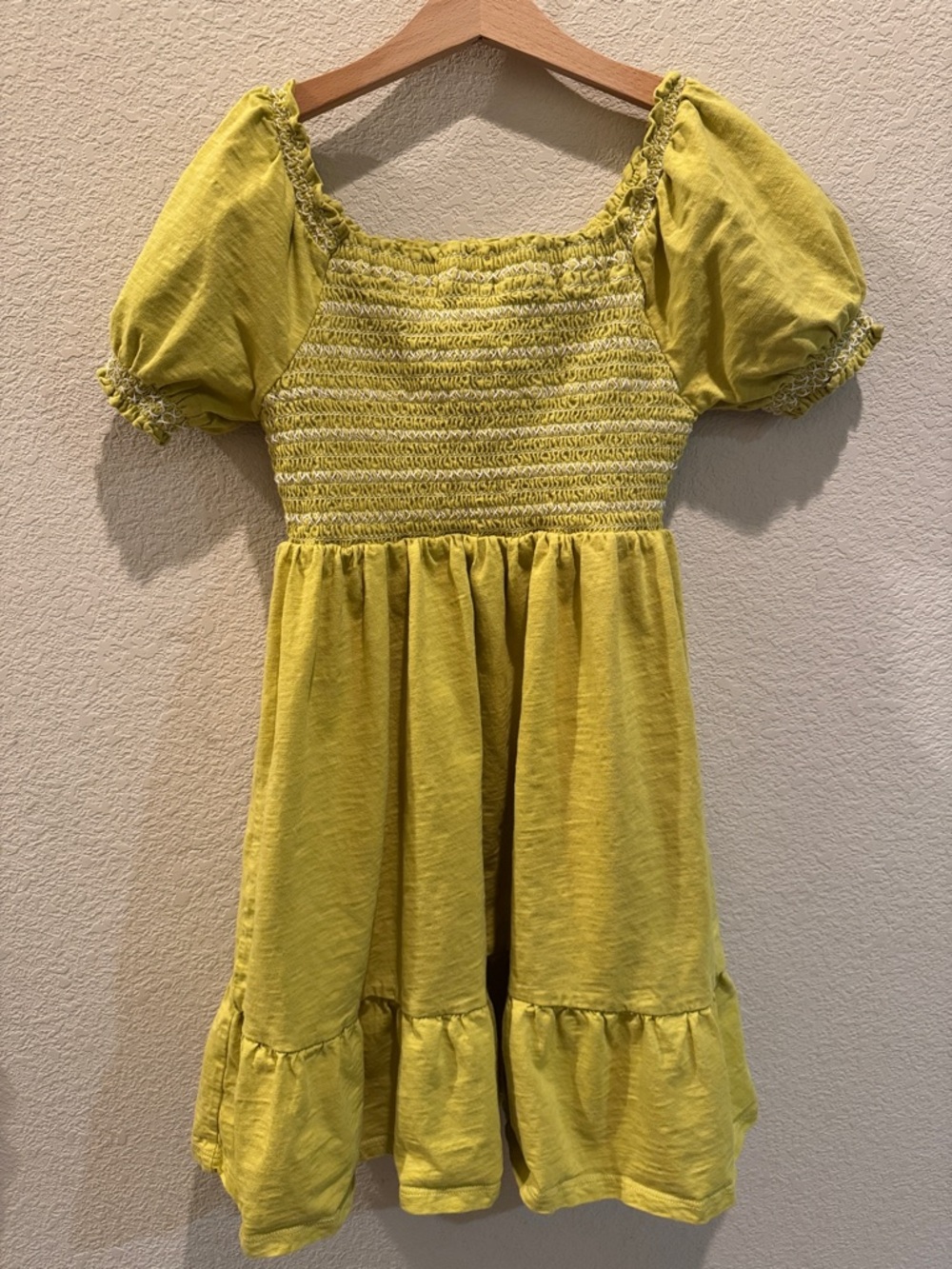 Mini Boden Cotton Smocked Puff Sleeve Dress (100% Cotton) (Size 11-12, 152 cm)